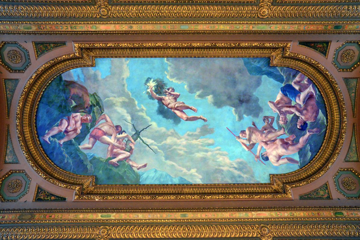 21-6 Prometheus Brings Fire To Mankind Ceiling Mural In McGraw Rotunda New York City Public Library Main Branch